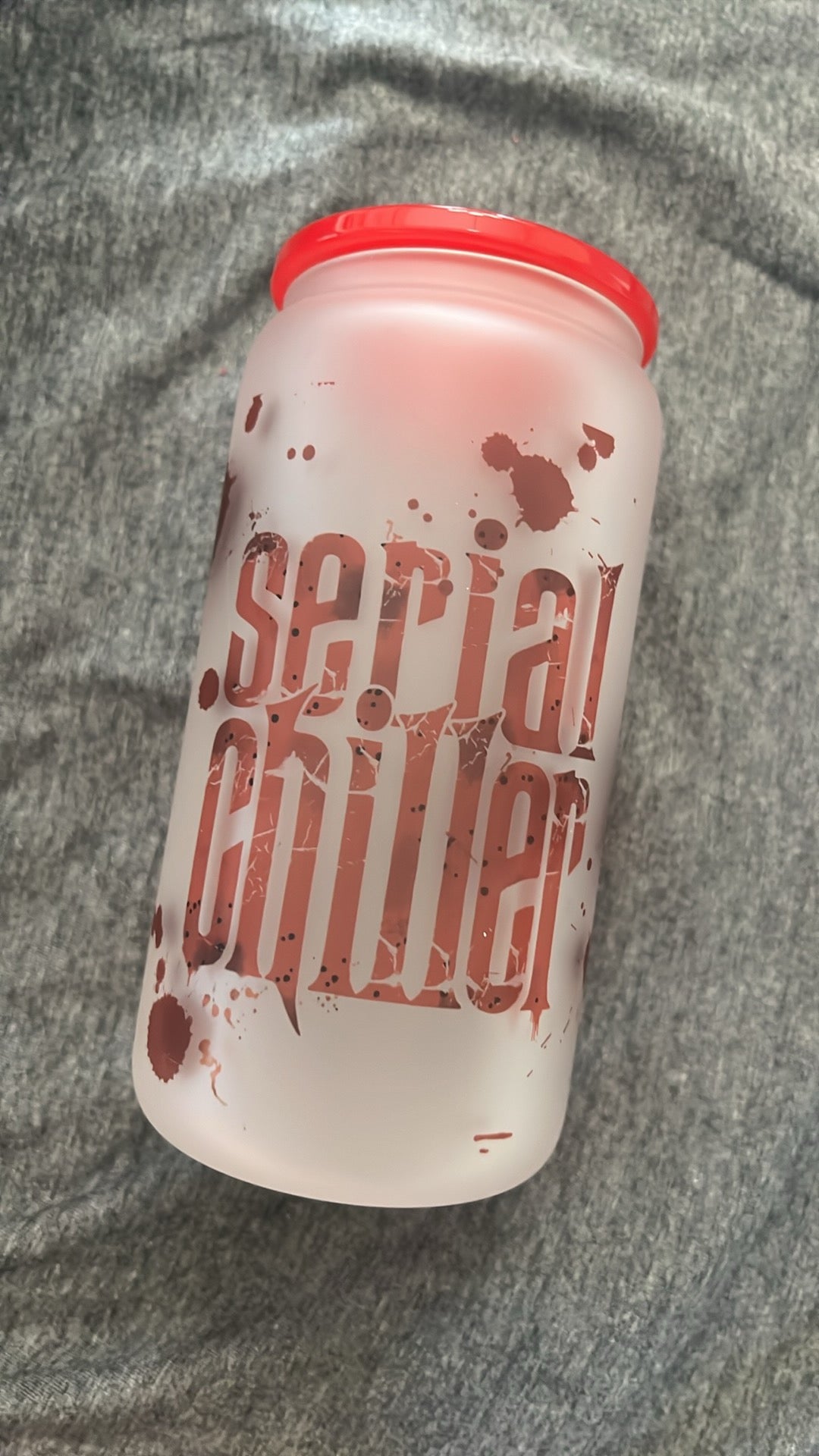 serial chiller glass red lid