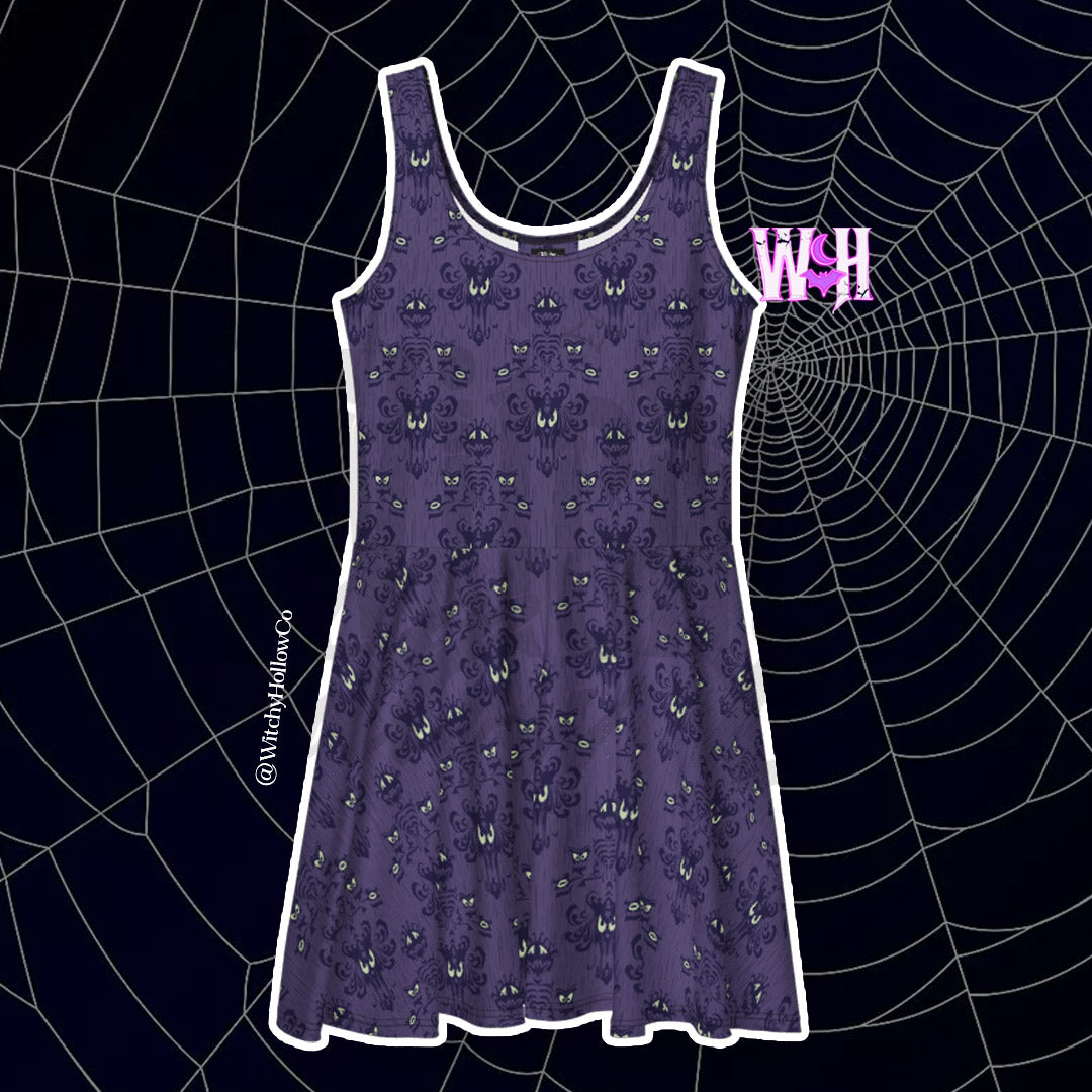 Haunted Manor Purple Skater Dress