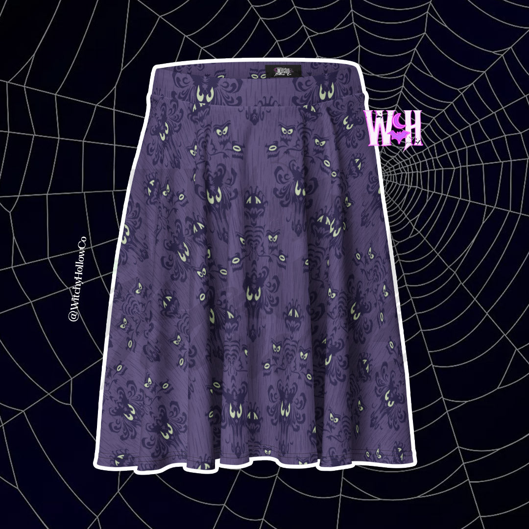 Haunted Manor Purple Skater Skirt