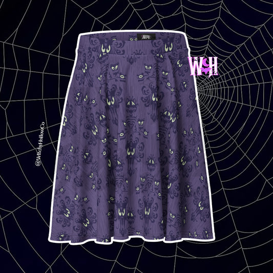 Haunted Manor Purple Skater Skirt