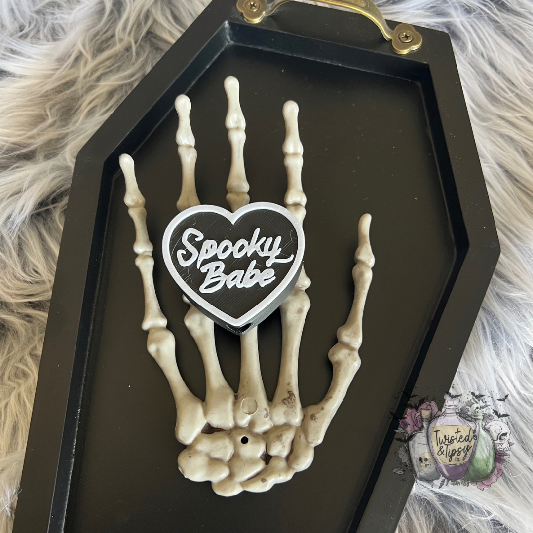 3D Spooky Babe Heart straw Topper