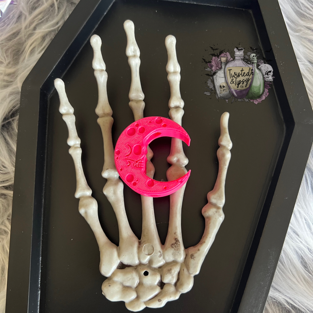 3D Pink Skellie Moon Topper