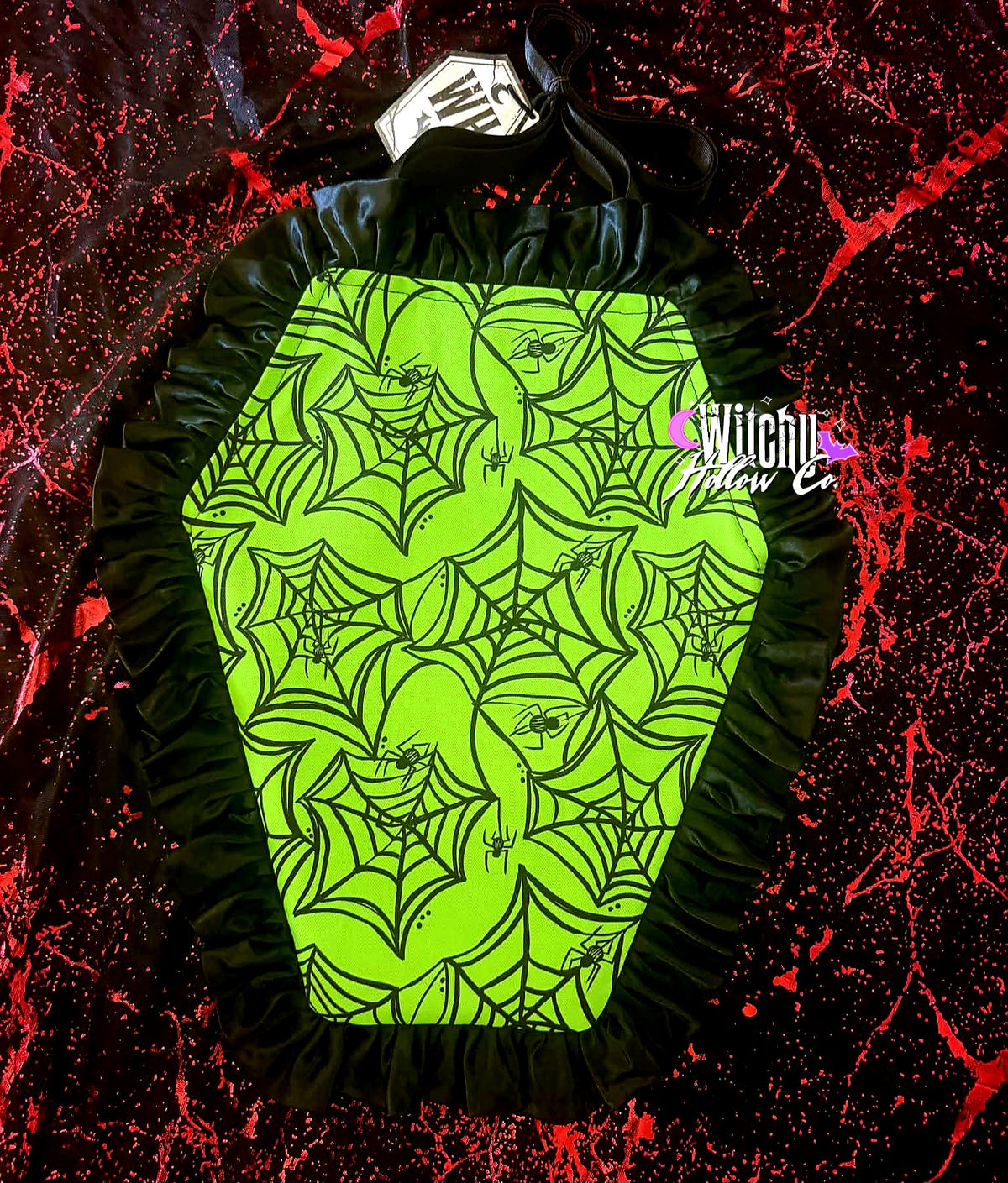 Green Spiderweb Coffin Tote
