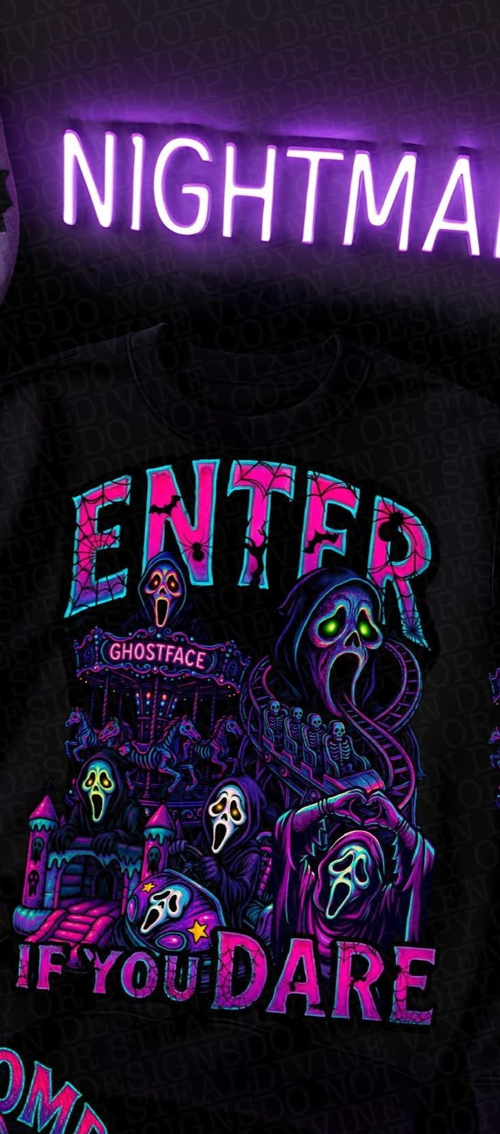 ghostface roller coaster Tee- Sleepy Saturday