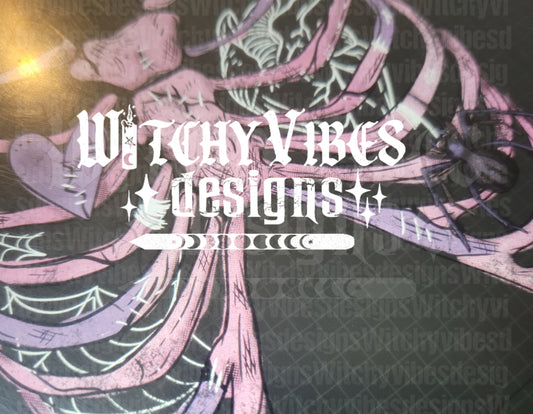 Valloween ribcage screen prints