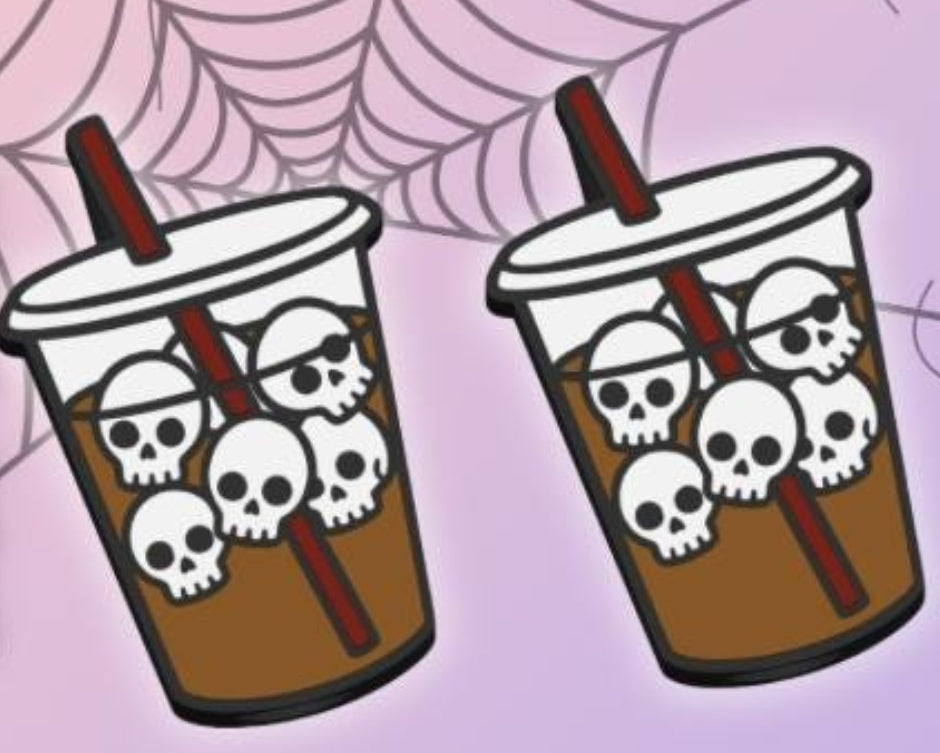 iced skull coffee straw Topper