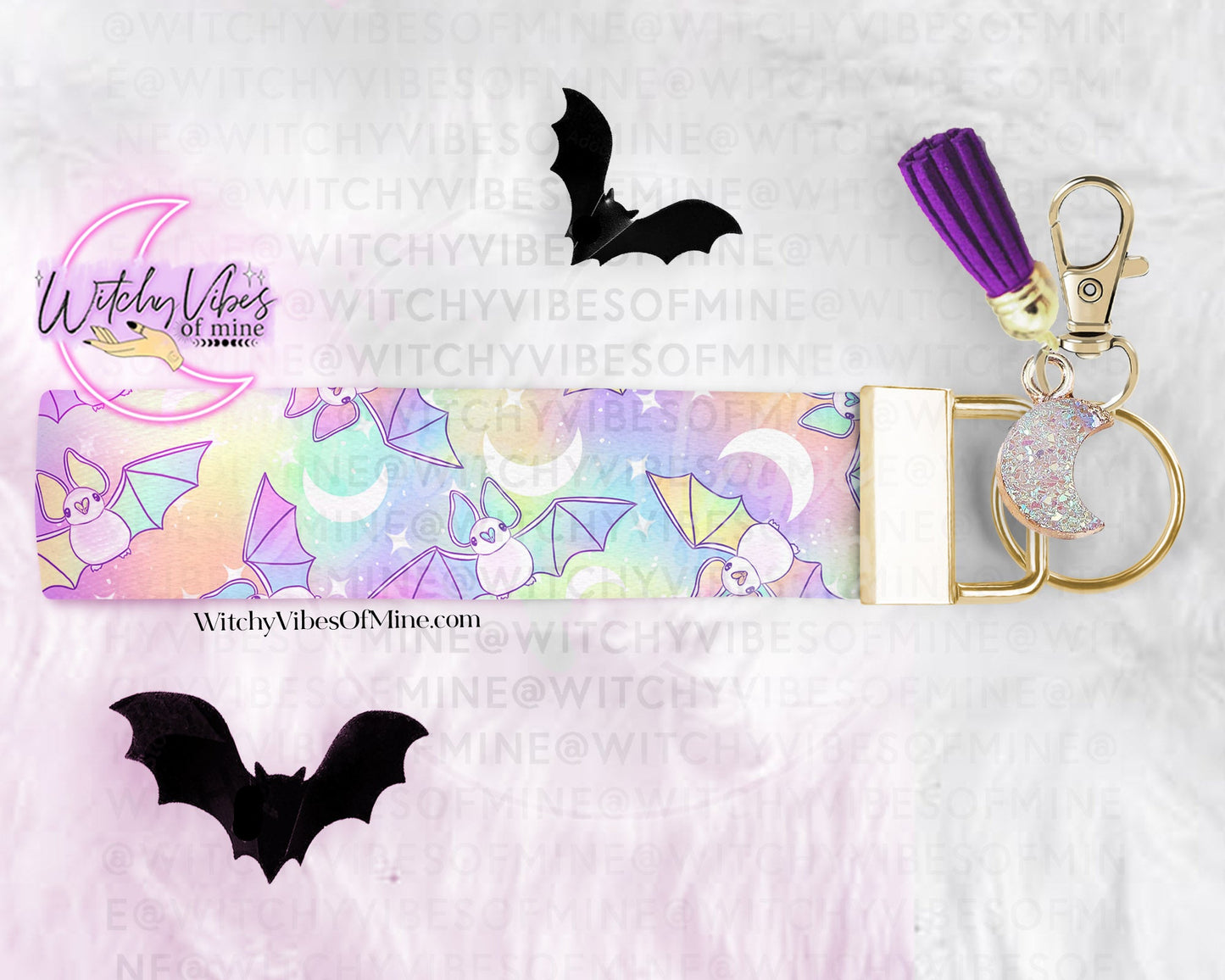 Rainbow Bats wristlet
