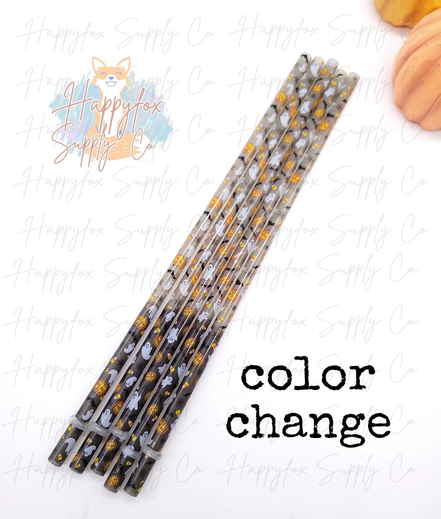 Color Change Halloween Straws- 10in
