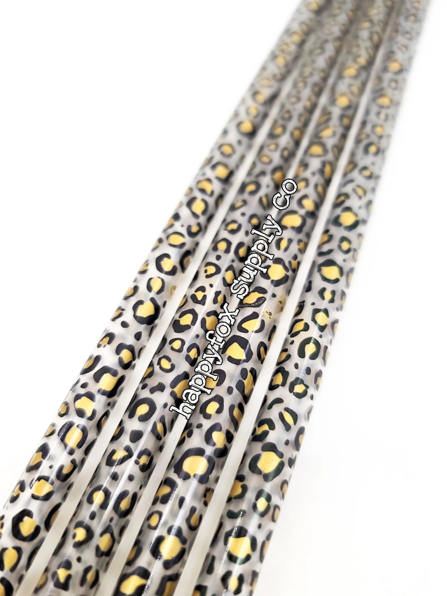 Metallic Leopard Straws- 10ini