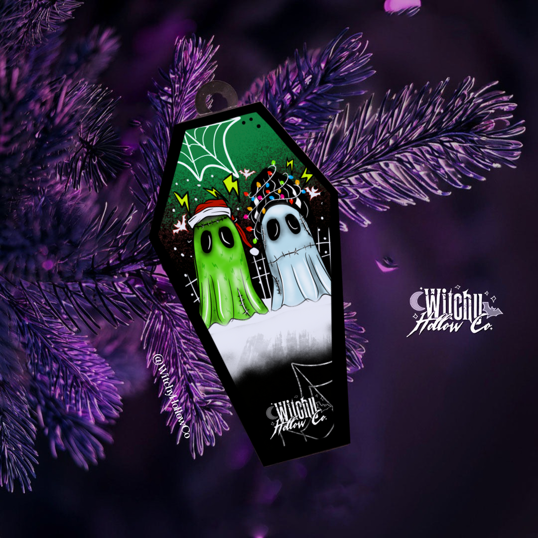 Frankie Ghosts Coffin Ornament