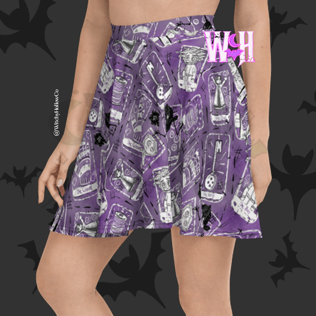 Button Eyed Tarot Skater Skirt