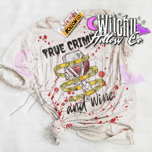 True Crime Wine tape shirt