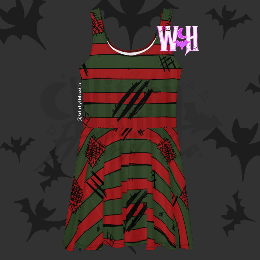 Sleepless Stripes Skater Dress