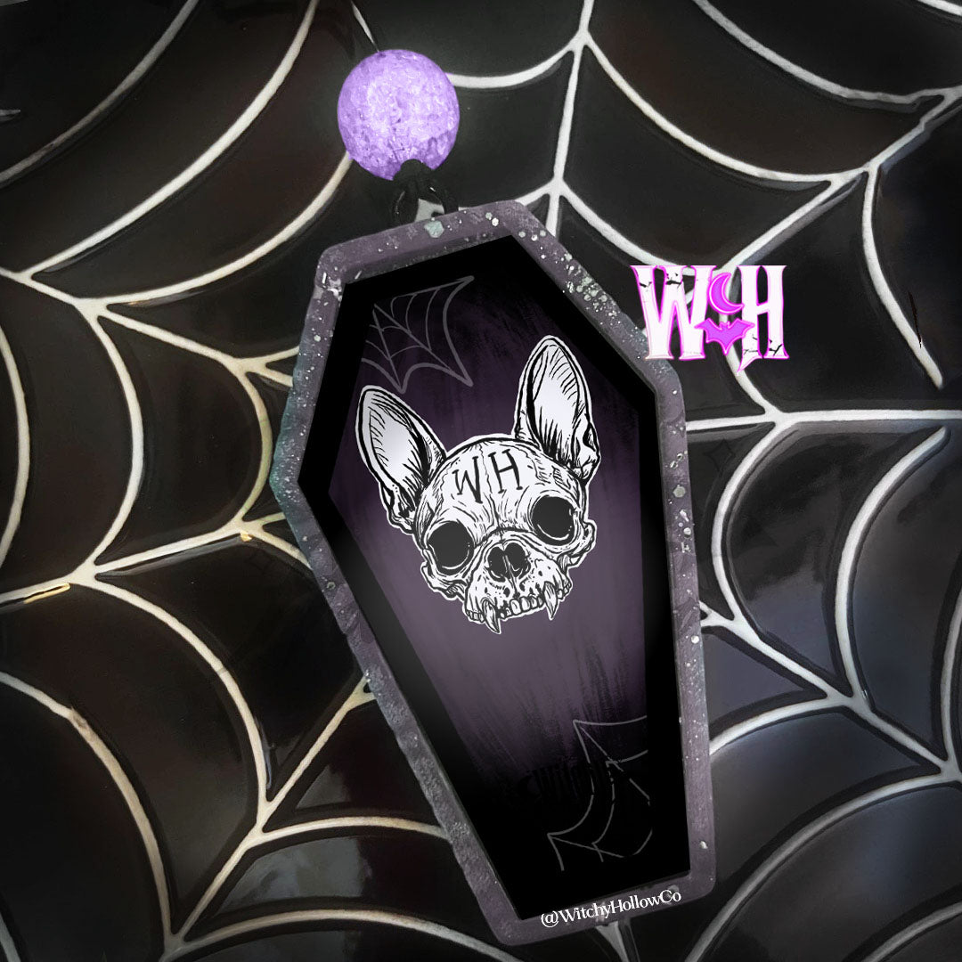 Skull Frenchie Coffin Freshie