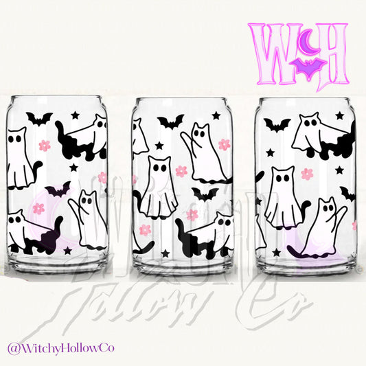 Ghost Kitties Glass