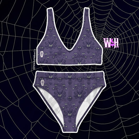 Haunted Manor Purple Two-Piece High Waisted