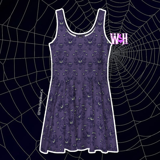 Haunted Manor Purple Skater Dress