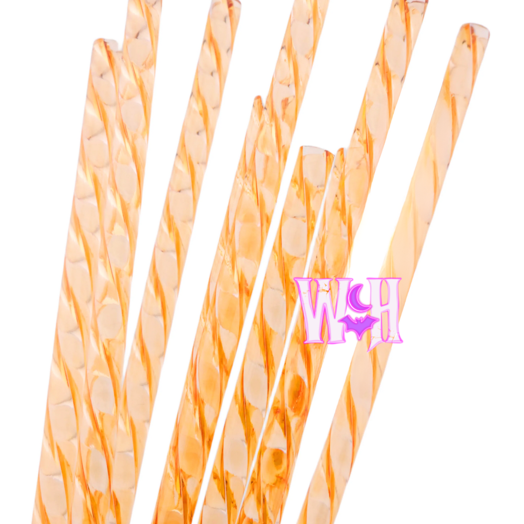 Orange Swirl Straws- 12in