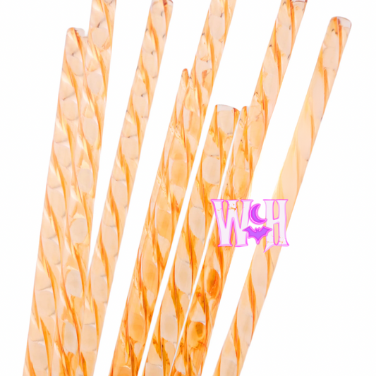 Orange Swirl Straws- 12in