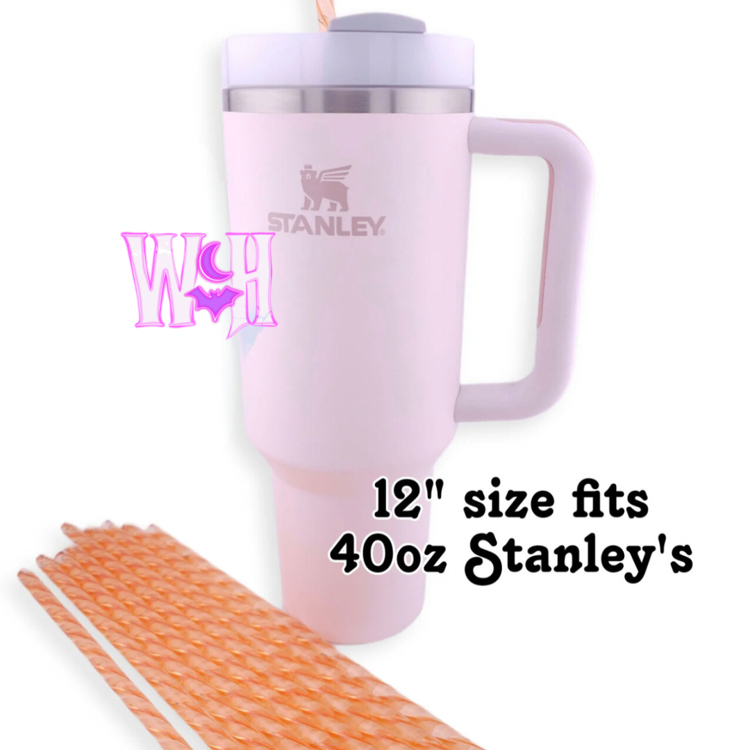 Orange Swirl Straws- 12in