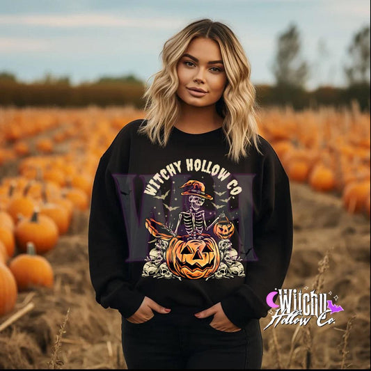 Witchy Hollow Skellie Pumpkin Shirt