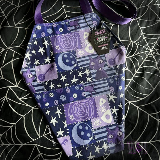 Twitchy Witchy Patches Coffin Tote