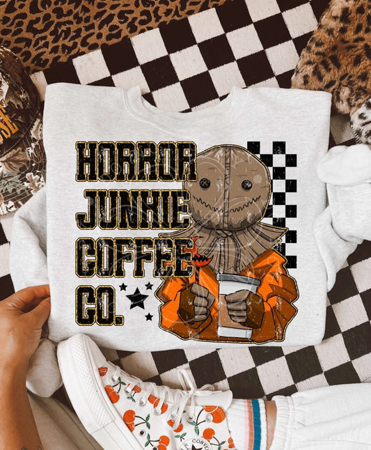 horror junkie coffee co Tee- Sleepy Saturday