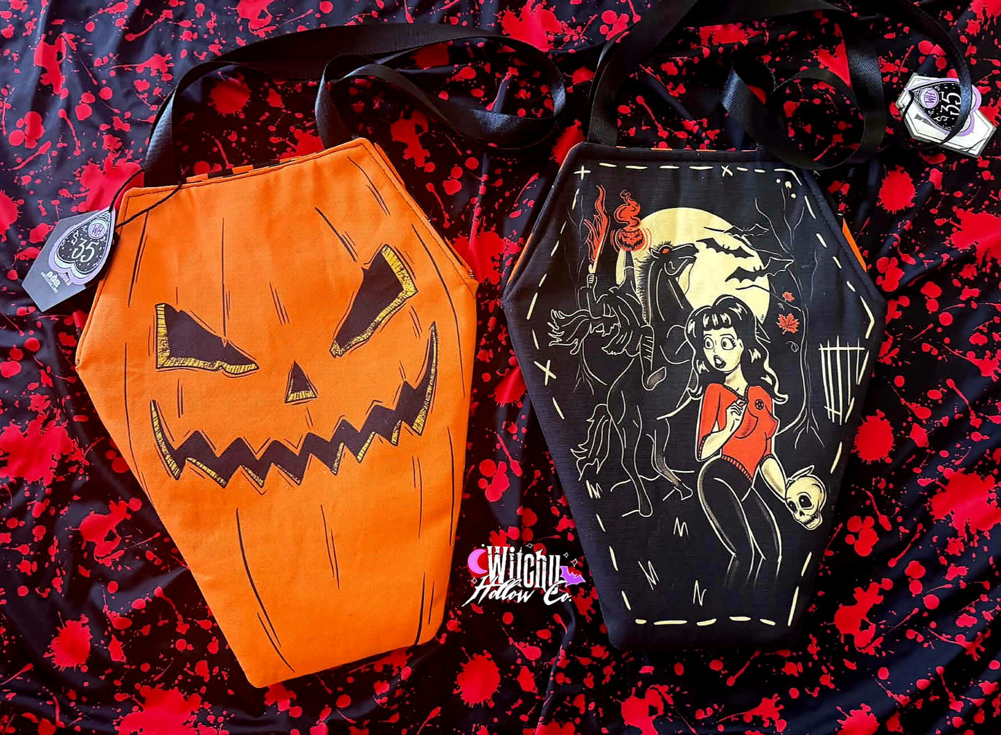 Pumpkin Coffin Totes