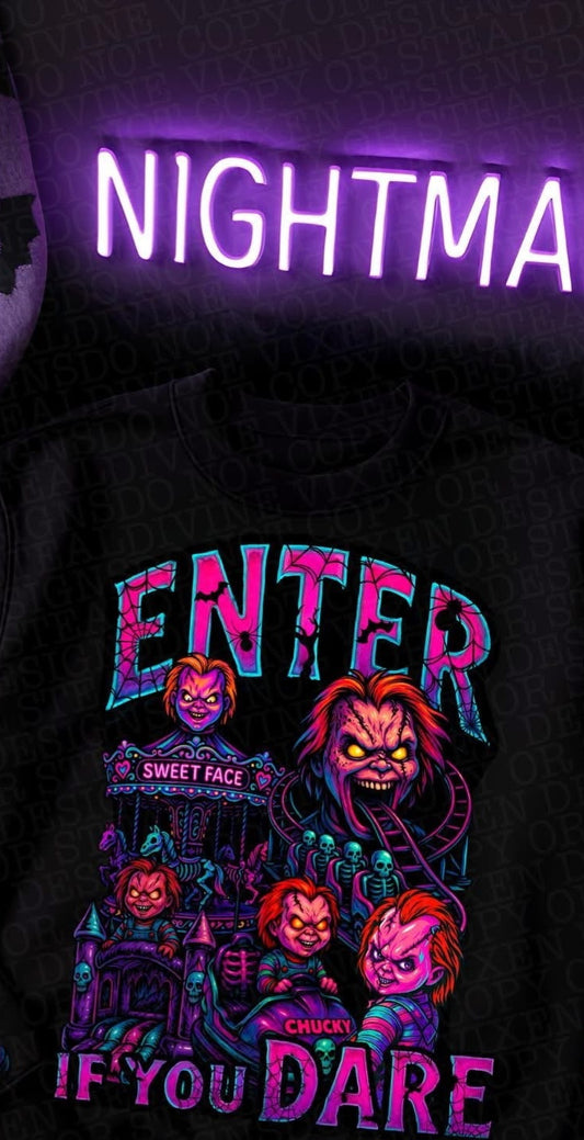 chucky roller coaster Tee- Sleepy Saturday