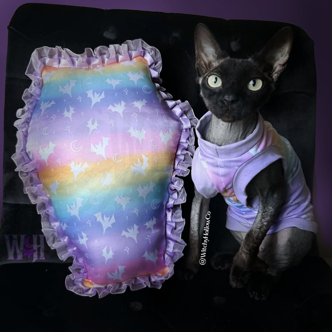 Pastel Bats Coffin Pillow