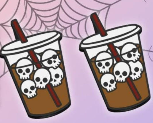 iced skull coffee straw Topper