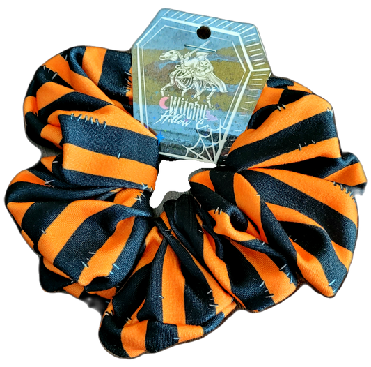 Orange & Black Striped Scrunchies