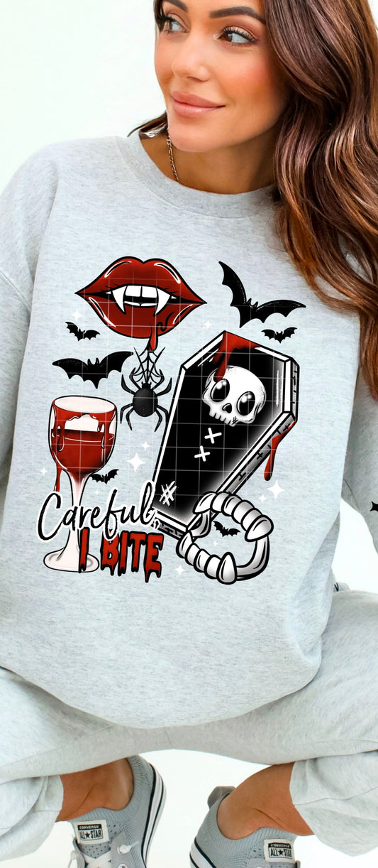 careful i bite Tee- Sleepy Saturday