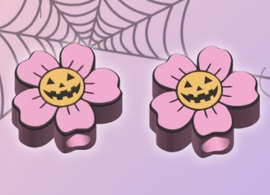 jack o flower straw Topper