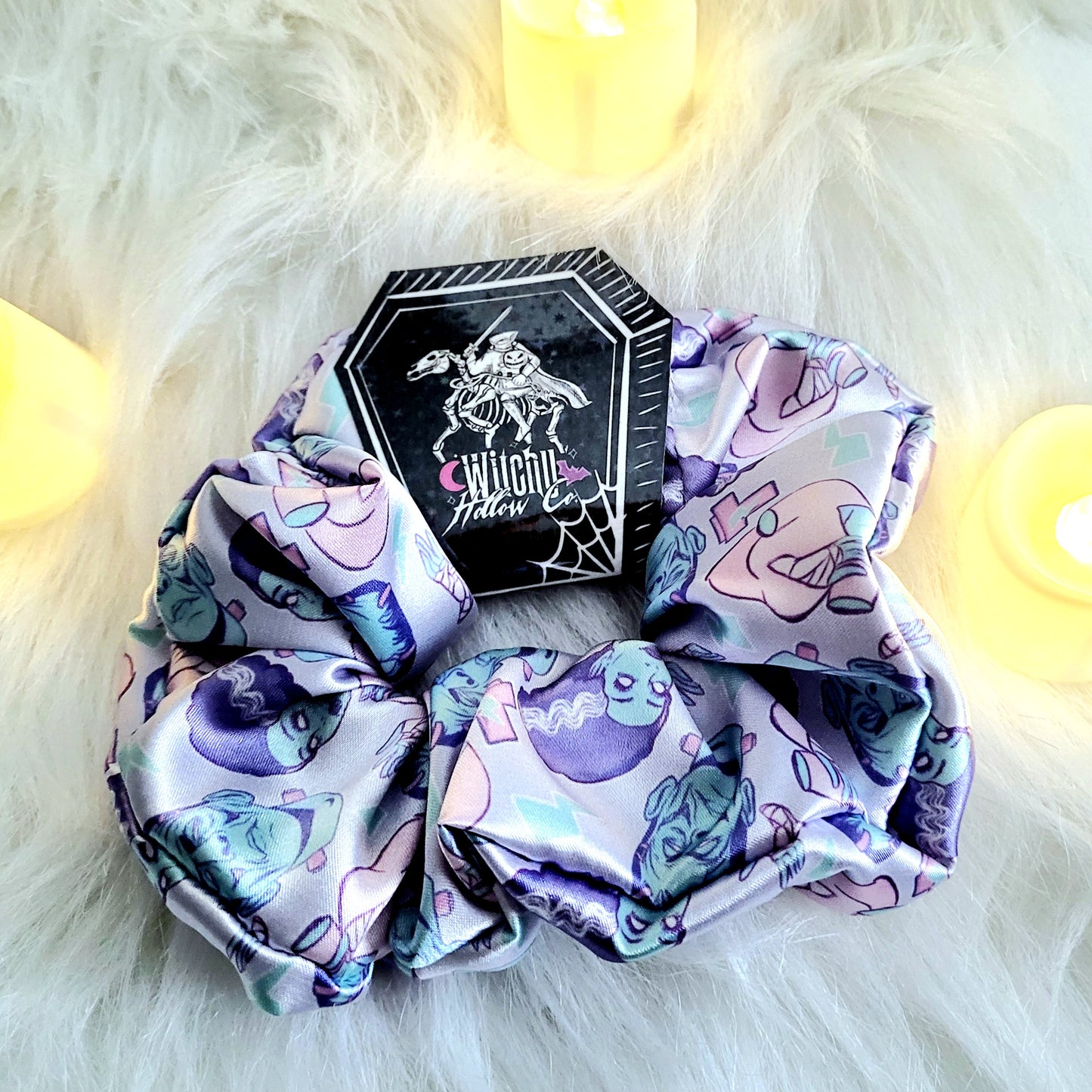 Pastel Monster Satin Scrunchie