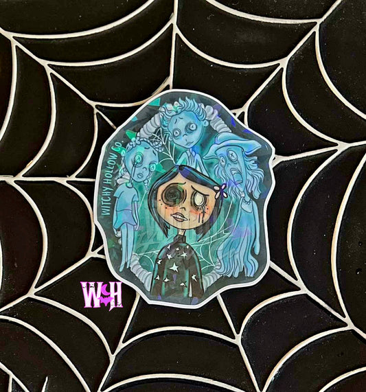Button Eyed Ghosts Sticker