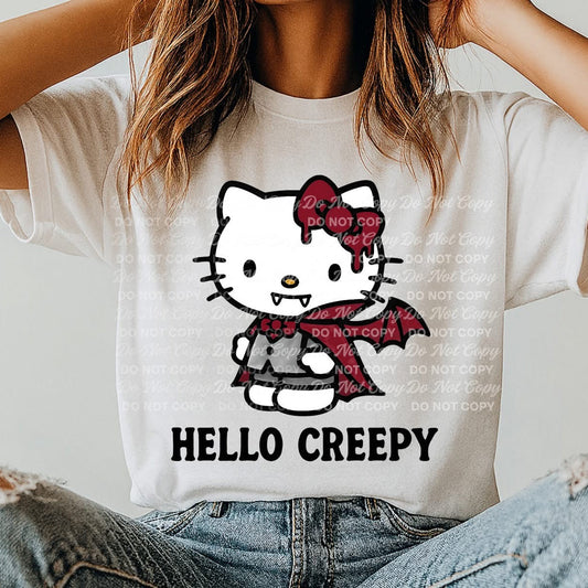 Hello Creepy Tee- Sleepy Saturday