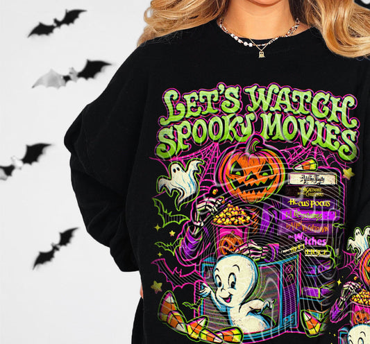 Lets spooky movies Tee- Sleepy Saturday