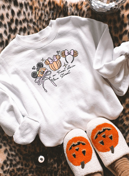 Trick or treat main street Tee- Sleepy Saturday