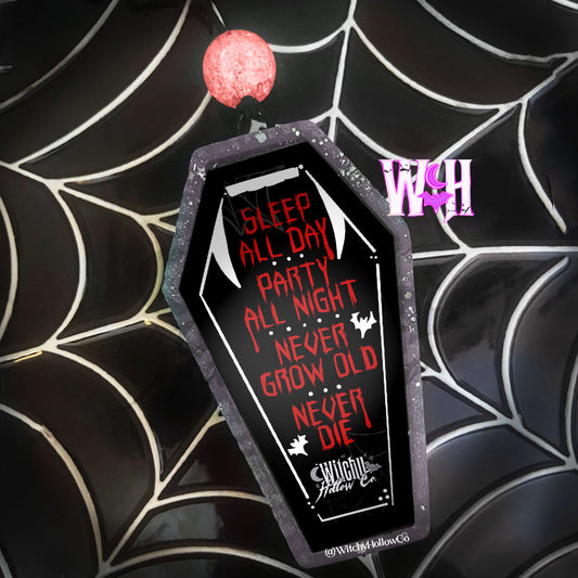 sleep all day Coffin Freshie