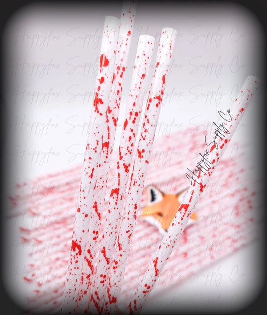 Blood Splatter Straws- 10in