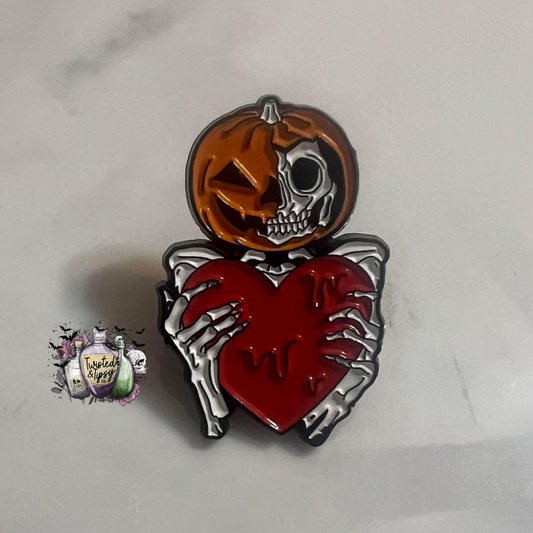 Pumpkin Skellie Enamel Pin