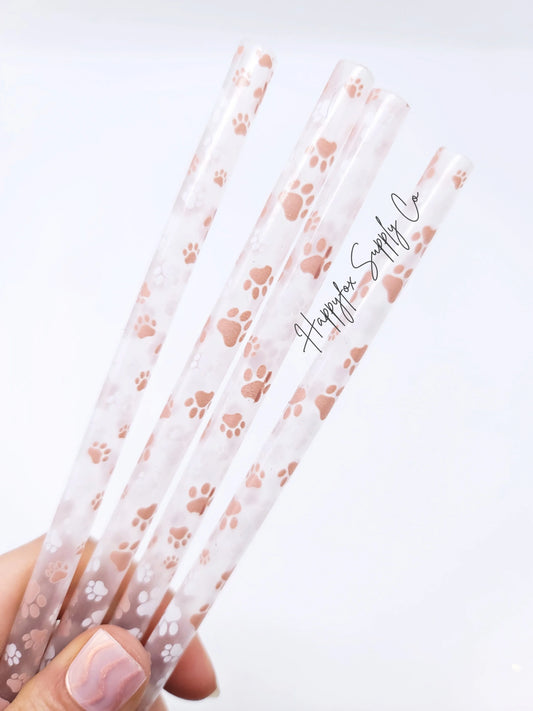 Paw Print Straws- 10in