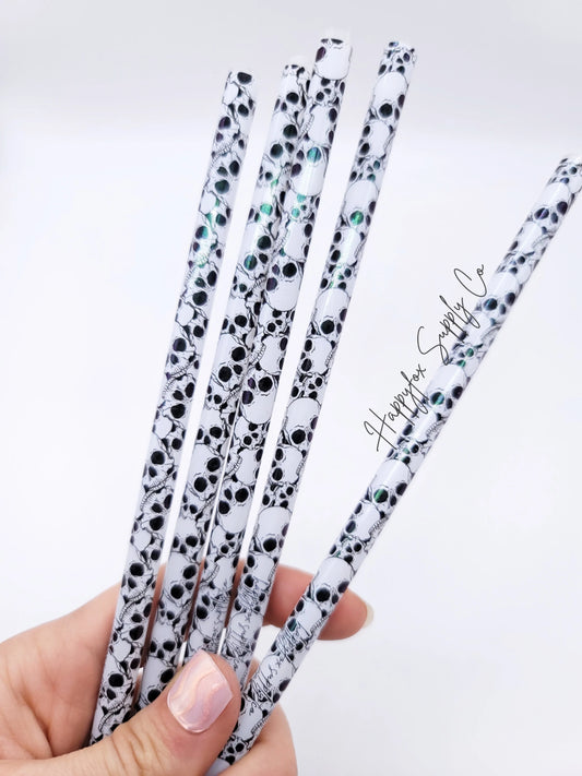 Skull Straws- 10in